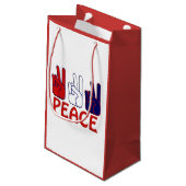 4. Juli Red White & Blue Peace SGB Kleine Geschenktüte (Rückseite Schrägansicht)