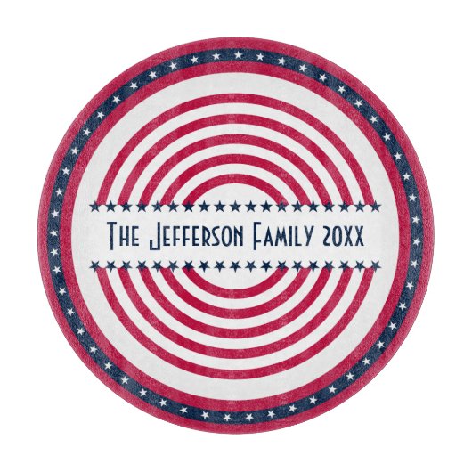4. Juli Red White Blue Schneidebrett (Vorderseite)
