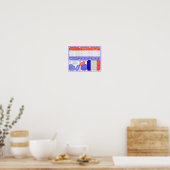 4. Juli Red White Blue Sparkle Selfie Frame Craft Poster (Küche)