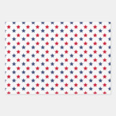 4. Juli Red White Blue Stars 3 Geschenkpapier Set (Vorderseite 3)