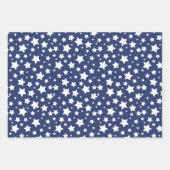 4. Juli Red White Blue Stars 3 Geschenkpapier Set (Vorderseite)