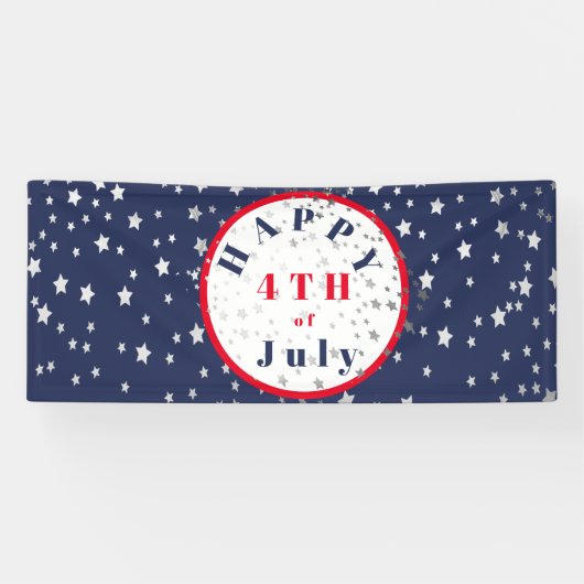 4. Juli Red White Blue Stars Banner (Horizontal)