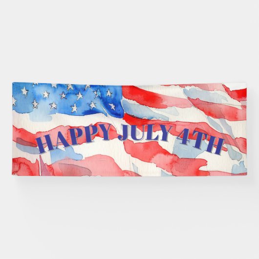 4. Juli Red White Blue Stars Banner (Horizontal)