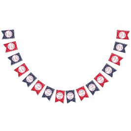 4. Juli Red White Blue Stars Bunting Fahnen Wimpelkette