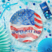 4. Juli Red White Blue Stars Pappteller (Party)