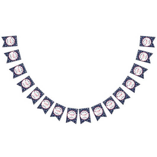 4. Juli Red White Blue Stars Wimpelkette (Alle)