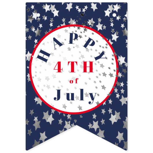 4. Juli Red White Blue Stars Wimpelkette (Zweite Fahne)