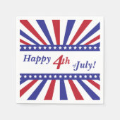 4. Juli Red White Blue US Flagge Serviette (Vorderseite)