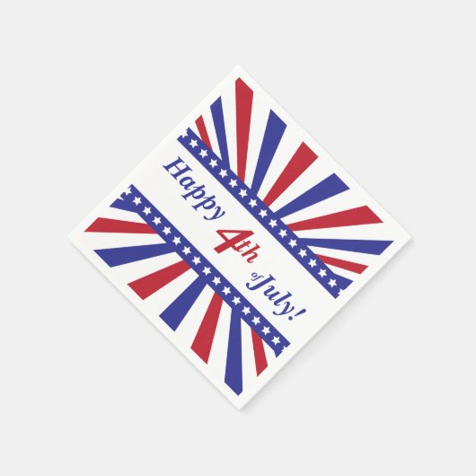 4. Juli Red White Blue US Flagge Serviette (Ecke)