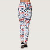 4. Juli Red White Blue w Stars Quality Leggings (Rückseite)