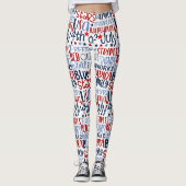 4. Juli Red White Blue w Stars Quality Leggings (Vorderseite)
