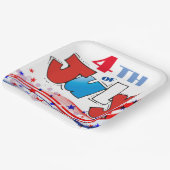 4. Juli Red White & Blue Wirbel Pappteller (Gewinkelt)