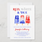 4. Juli Red White Due Baby Dusche Einladung (Vorderseite)