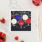 4. Juli Red White Globe Lanterns Serviette (Beispiel)