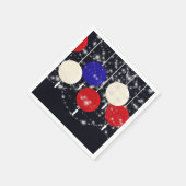 4. Juli Red White Globe Lanterns Serviette (Ecke)