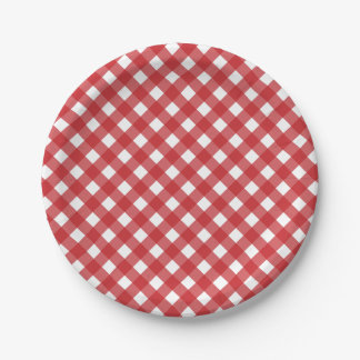 4. Juli Red White Karos Party Paper Teller