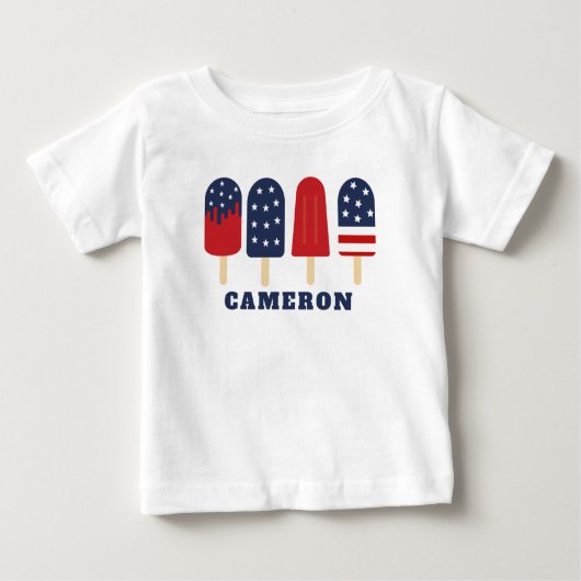 4. Juli Red White Stars Stripes Popsikel Baby T-shirt (Vorderseite)
