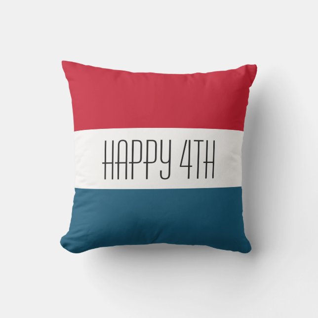 4. Juli Red White Stripes Patriotic Kissen (Vorderseite)