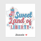 4. Juli Red White Sweet Land Liberty America Aufkleber (Blatt)