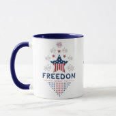 4. Juli Red White und Blue Fireworks Custom Tasse (Links)
