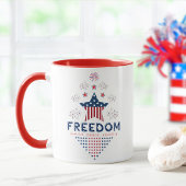 4. Juli Red White und Blue Fireworks Custom Tasse