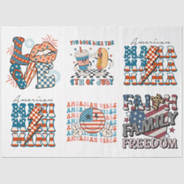 4. Juli Red White und Blue for Arts & Crafts Seidenpapier