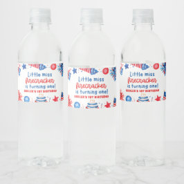 4. Juli Red White und Blue Sommer 1. Geburtstag Wasserflaschenetikett