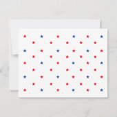 4. Juli Red White und Blue US Flagge Einladung (Rückseite)