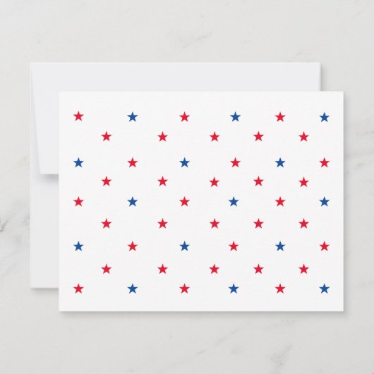 4. Juli Red White und Blue US Flagge Einladung (Rückseite)