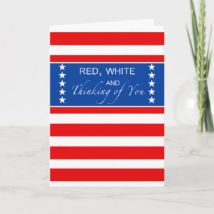 4. Juli Red White und Denken Sie an Sie Karte