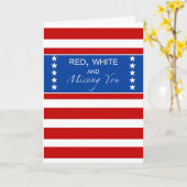 4. Juli Red White und Vermisst Sie Karte (Gelbe Blume)