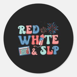 4. Juli Redetherapie Red White Slp Rede Pa Runder Aufkleber