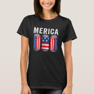 4. Juli Retro Biermeere American Flag trinken USA T-Shirt