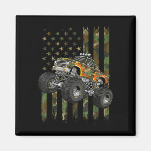 4. Juli Retro-Monstertruck USA-Flagge Camo Magnet