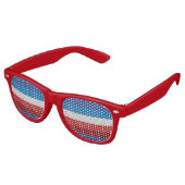 4. Juli Retro Multicolor gestreift Partybrille (Schrägansicht)