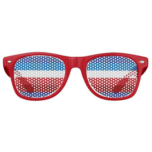 4. Juli Retro Multicolor gestreift Partybrille (Vorderseite)