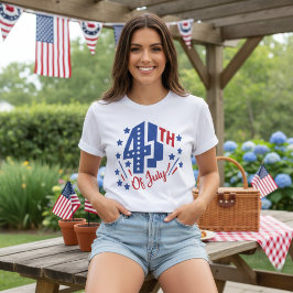 4. Juli Retro Red White und Blue Patriotic T-Shirt