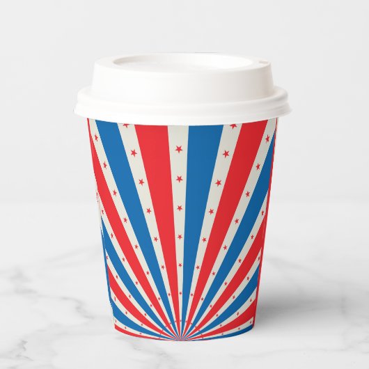 4. Juli Retro US Flagge Pappbecher (Vorderseite)
