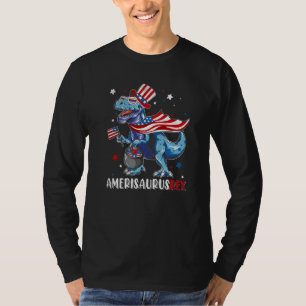 4. Juli Rex Dinosaur Amerisaurus Rex Jungs Kinder T-Shirt