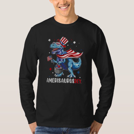 4. Juli Rex Dinosaur Amerisaurus Rex Jungs Kinder T-Shirt (Vorderseite)