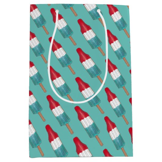 4. Juli Rocket Pop Patriotic Popsights Print Mittlere Geschenktüte (Vorderseite)