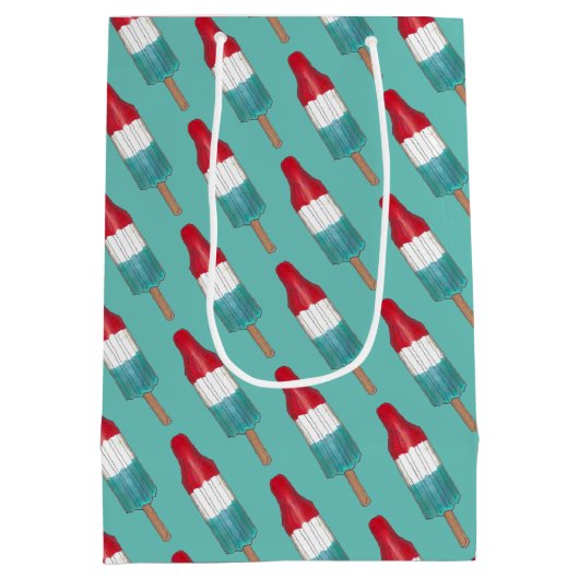 4. Juli Rocket Pop Patriotic Popsights Print Mittlere Geschenktüte (Rückseite)