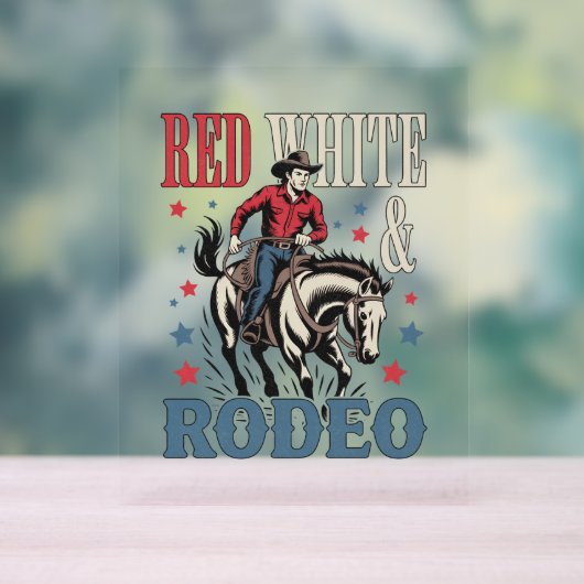 4. Juli Rodeo Cowboy Acrylschild (Neutral)