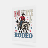 4. Juli Rodeo Cowboy Acrylschild (Winkel)