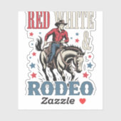 4. Juli Rodeo Cowboy Aufkleber (Blatt)