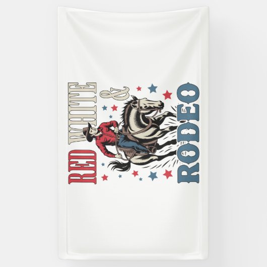 4. Juli Rodeo Cowboy Banner (Vertikal)