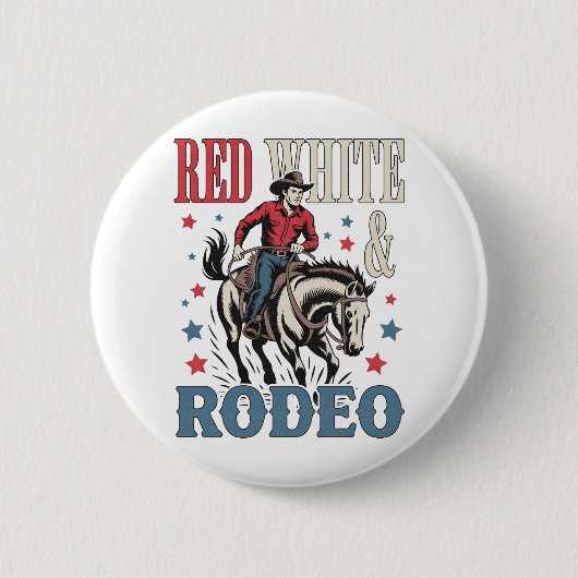 4. Juli Rodeo Cowboy Button (Vorderseite)