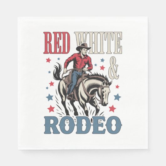 4. Juli Rodeo Cowboy Serviette (Vorderseite)