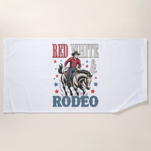 4. Juli Rodeo Cowboy Strandtuch