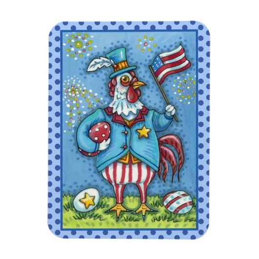 4. JULI ROOSTER, FEINDLICHE PATRIOTISCHE KÜCHE MAGNET (Vertikal)